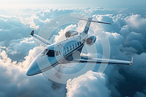 Private Jet in the Clouds: A Space Journey