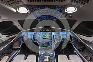 Private jet cockpit