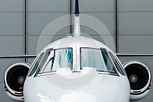 Private Jet in hangar