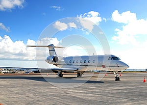 Private Jet on the runway ready for flight