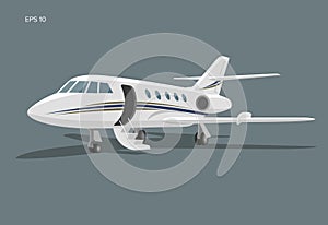 Private jet vector icon. Business jet illustration flat design.