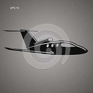 Private jet vector icon. Business jet illustration.