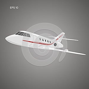 Private jet vector icon. Business jet illustration.