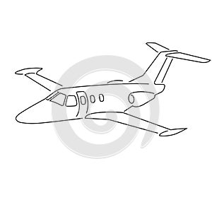 Private jet vector icon. Business jet illustration.