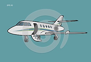 Private jet vector icon. Business jet illustration