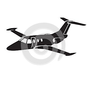 Private jet vector icon. Business jet illustration flat design.