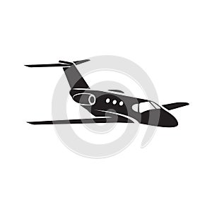 Private jet vector icon. Business jet illustration flat design.