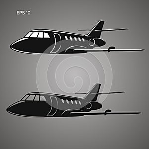 Private jet vector icon. Business jet illustration.