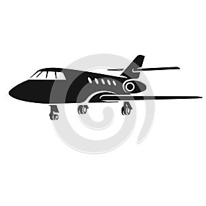 Private jet vector icon. Business jet illustration.