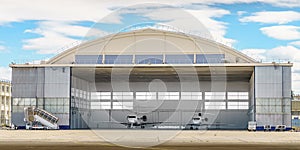 Private Jets in a Hangar
