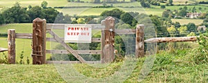 Private Keep Out sign in the Cotswolds in Gloucestershire