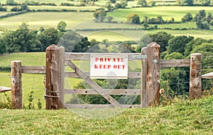 Private Keep Out sign in Gloucestershire, England