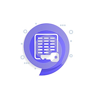 private key for access icon, vector