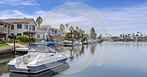 Private Leisure Watercrafts Docked Along the Shimmering Beach Shoreline photo