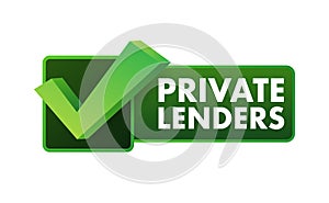 Private lenders sign, label. Vector stock illustration