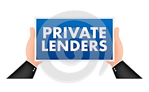 Private lenders sign, label. Vector stock illustration