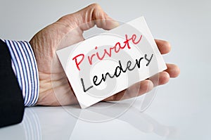 Private lenders text concept