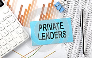 PRIVATE LENDERS text on the sticker on diagram background