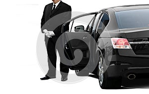 Private limo driver waiting for passenger photo