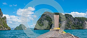 Private longtail boat trip, Krabi, Thailand. landmark, destination, Asia Travel, vacation, wanderlust and holiday concept