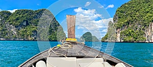 Private longtail boat trip, Krabi, Thailand. landmark, destination, Asia Travel, vacation, wanderlust and holiday concept