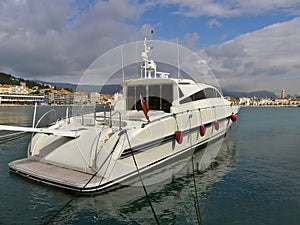 Private luxury yacht in marine