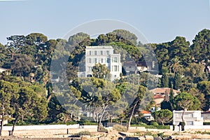 Private mansion, art deco architecture in Cap d`Antibes, Provence luxury property, French Riviera, France photo