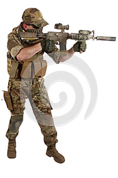 Private Military Contractor with carbine M4