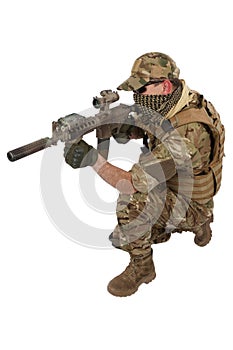 Private Military Contractor with carbine M4