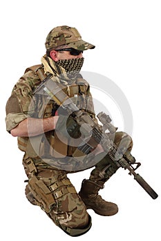 Private Military Contractor with carbine M4