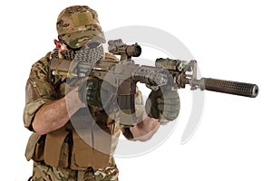 Private Military Contractor with carbine M4