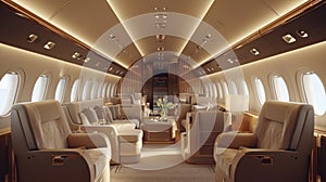 Private modern business Jet Interior