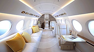 Private modern business Jet Interior