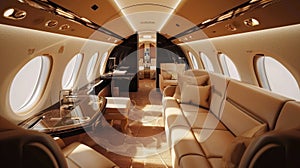 Private modern business Jet Interior