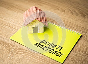 Private mortgage concept. Loan agreement between individuals, typically involving a borrower and a lender who is not a traditional photo