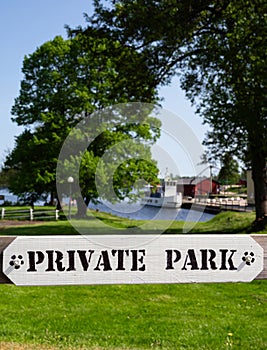 Private park - warning sign