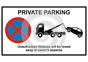 Private parking, towing service, eps.