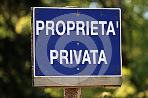 Privado propiedad 