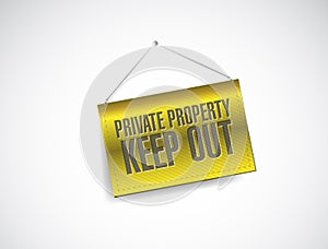 Private property keep out sign banner illustration