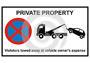 Private property No Parking. Traffic sign, eps.