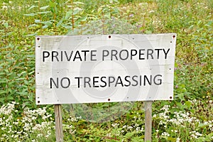 Private Property No Trespassing Sign