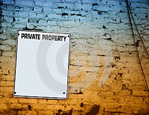 Private property plate