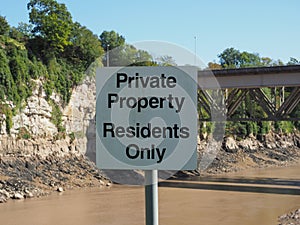 Private Property Residents Only sign