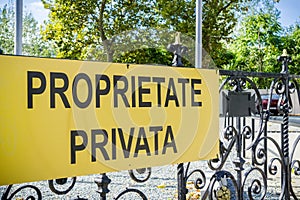 Private Property sign