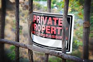 Private property sign