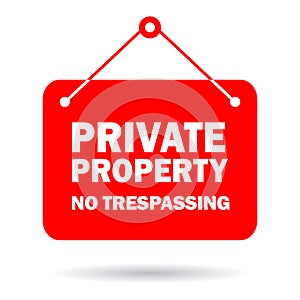 Private property sign, no trespassing