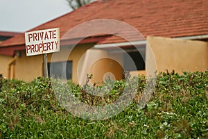 Private Property Sign outside a residential property