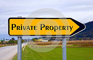 Private Property signboard.