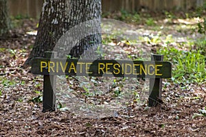 Private residence sign