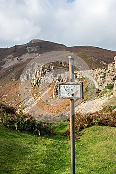 Private Road sign on a mountain